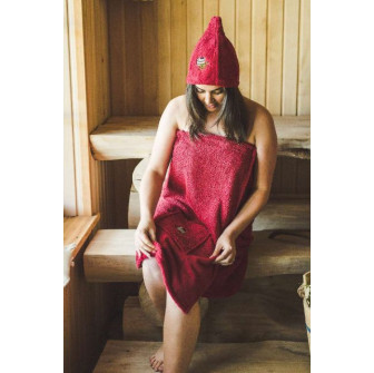 Zástěra do sauny pro ženy - BURGUNDY