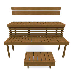 Modulární saunová lavice STANDART, Thermo-aspen 