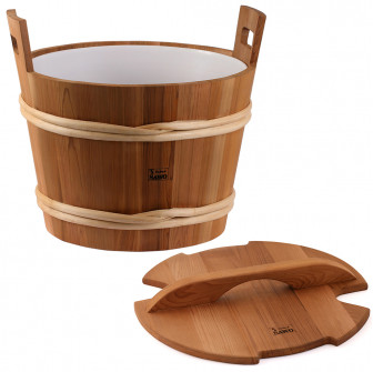 Dřevěné vědro SAWO s víkem, cedr, 40 l