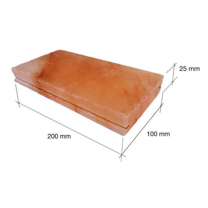 Leštěné himálajské solné cihly se zářezem 200x100x25mm