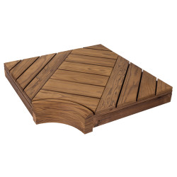 Rohový modul pro modulární saunové lavice, Borovice  Rohový modul pro modulární saunové lavice, Borovice