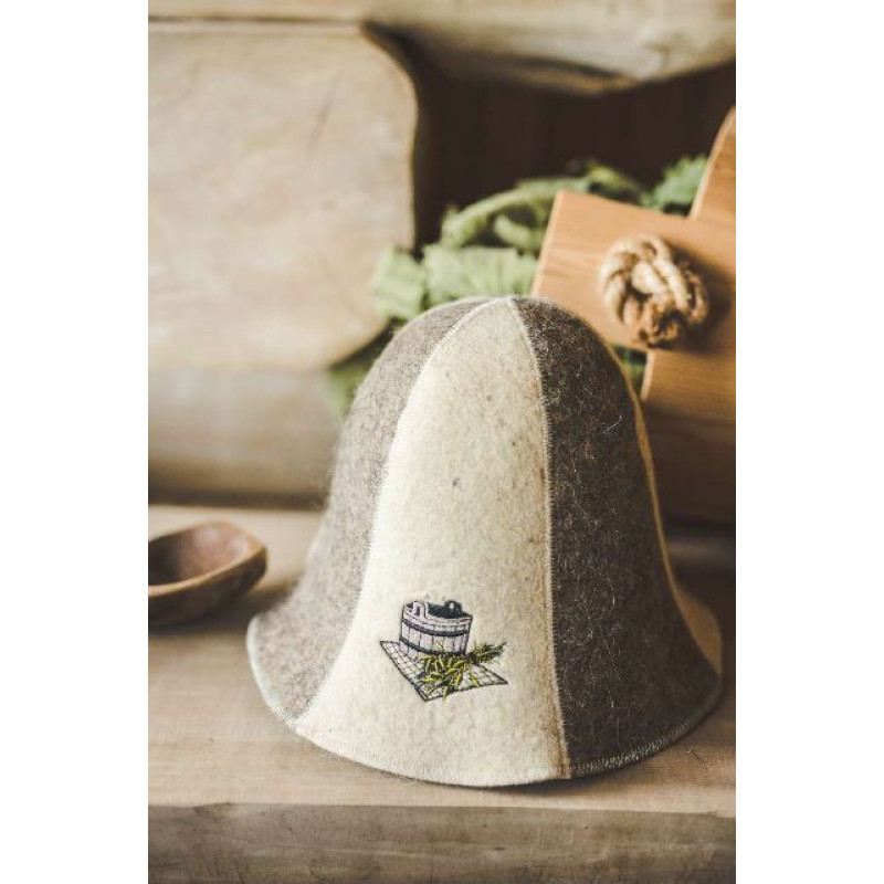 Klobouk do sauny - KYBLO A SUNOVÉ METLE, pruhované