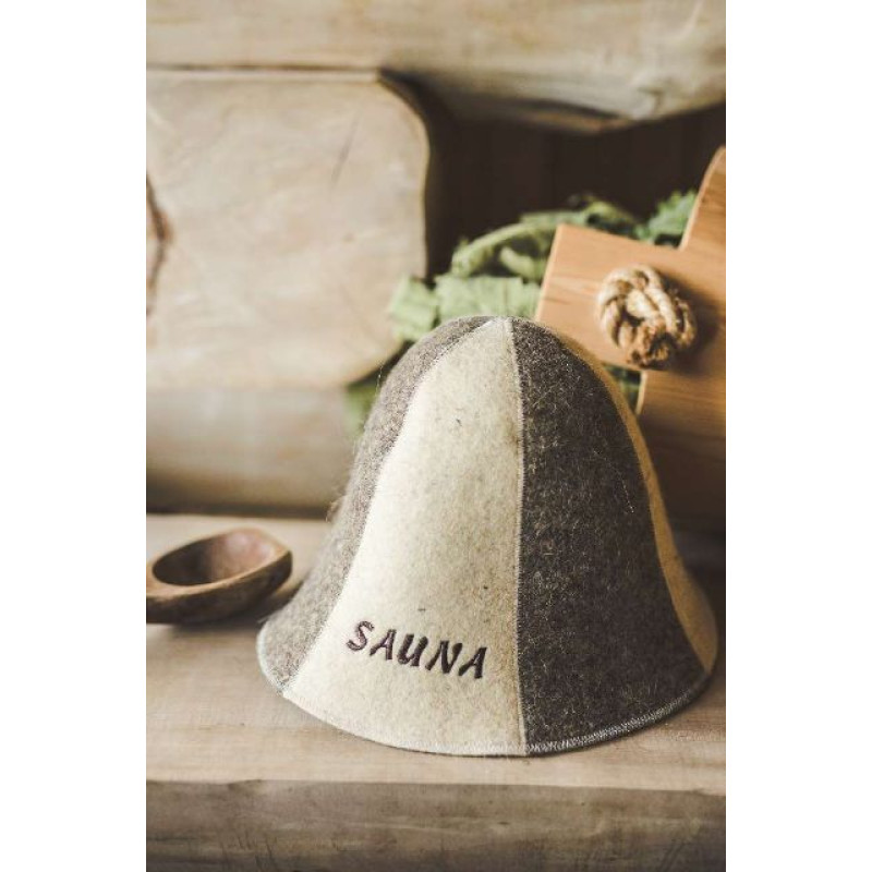 Klobouk do sauny - SAUNA, pruhovaný