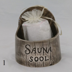 Keramická nádoba na sůl do sauny - tmavá 250 ml  Keramická nádoba na sůl do sauny - tmavá 250 ml