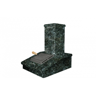 Kamenný komín, tmavý Serpentine, 540 mm