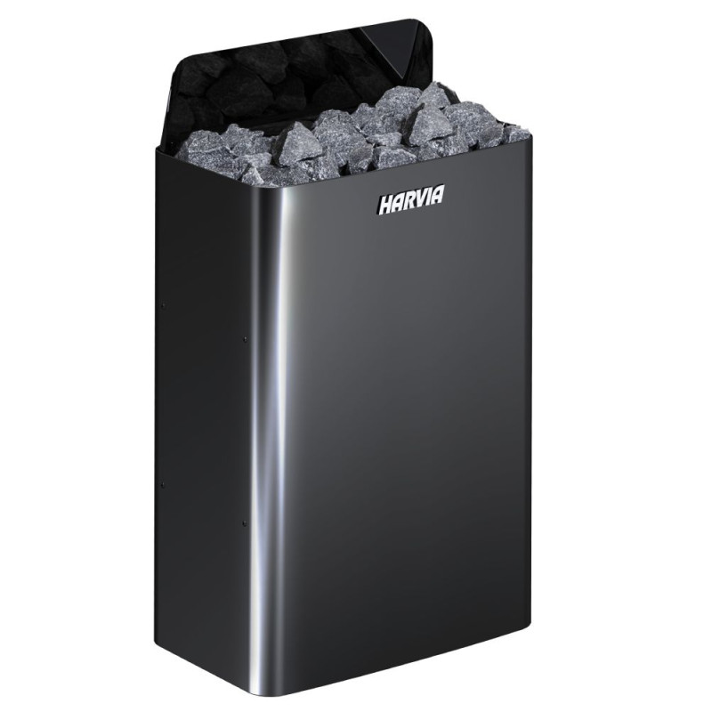 Elektrická saunová kamna - HARVIA The Wall Black Steel SW90E 9 kW