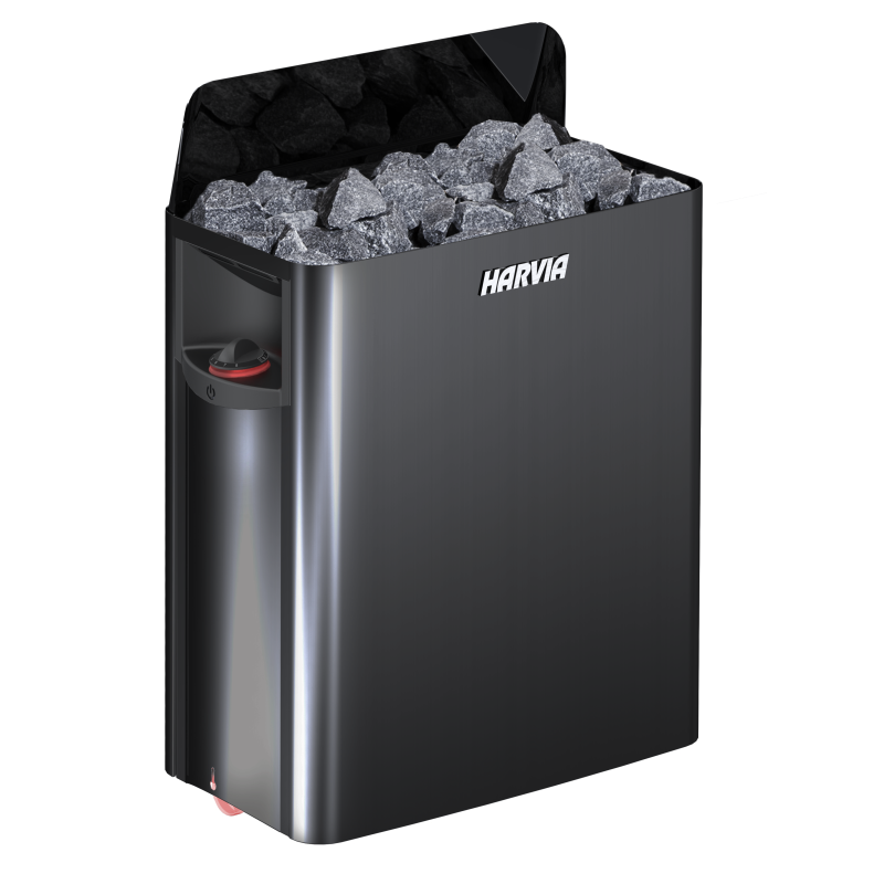 Elektrická saunová kamna - HARVIA The Wall Black Steel SW80 8 kW
