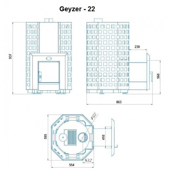 Saunová kamna na dřevo - NOVA GEYZER 22