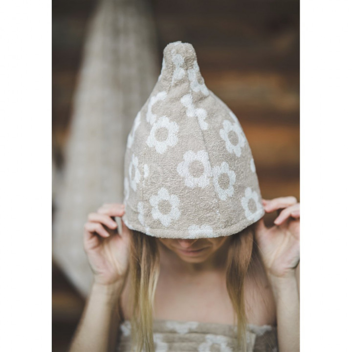 Bavlněná čepice do sauny - FLOWERS