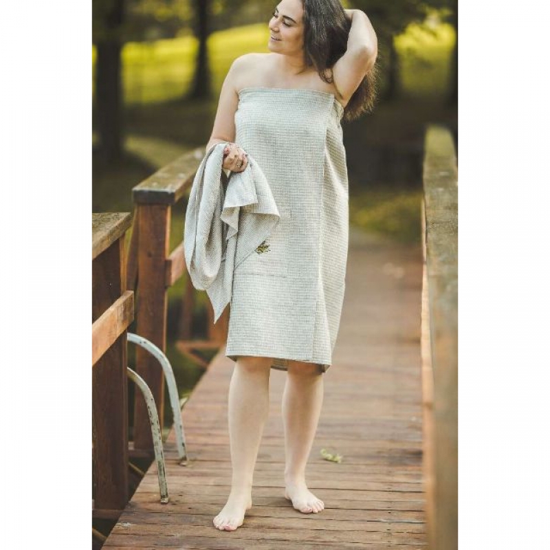 Zástěra do sauny pro ženy, len