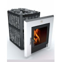 Saunová kamna na dřevo - NOVA PANORAMA 18 se sítí - 0