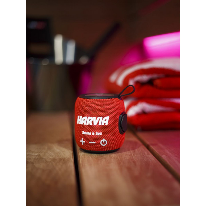 Voděodolný saunový reproduktor HARVIA, červený