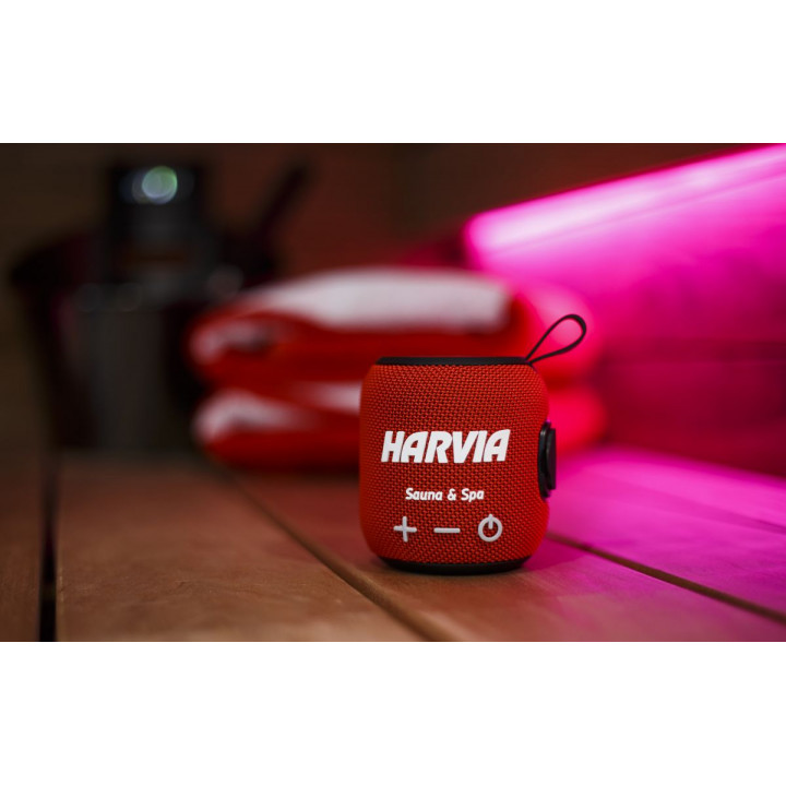Voděodolný saunový reproduktor HARVIA, červený