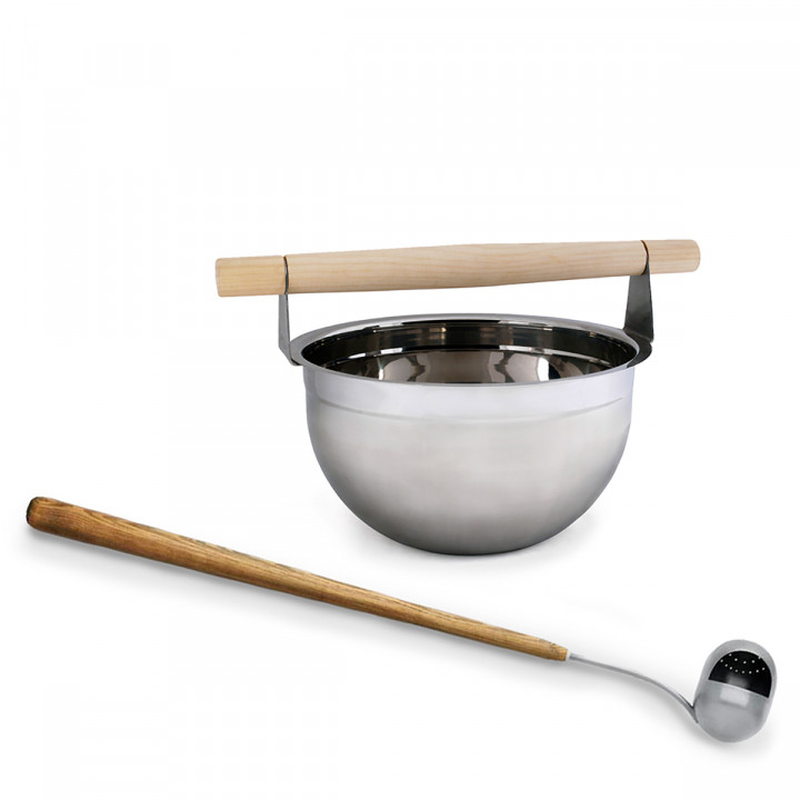 SAUNA KYBEL A NABÍŽKA SE SPRCHOVÝM EFEKTEM SADA VÍCE PÁRY, PREMIUM, SAWO 5 L