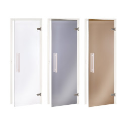 AD skleněné dveře do sauny, bílý rám  AD skleněné dveře do sauny, bílý rám