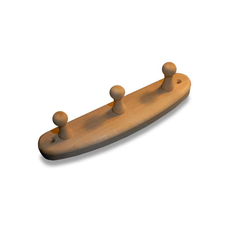 Věšák z olšového dřeva se 3 háčky