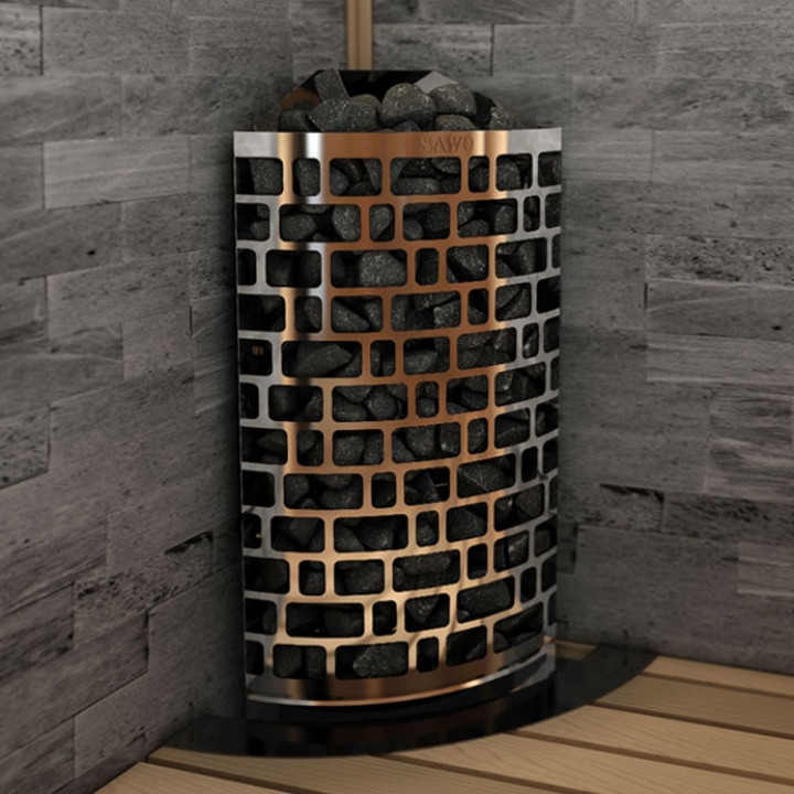 Elektrická saunová kamna – SAWOTEC Ari Corner 7,5 kW, bez řídicí jednotky