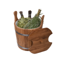 Dřevěný kbelík na metly, dubový 20 l - 2