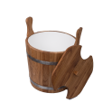 Dřevěný kbelík na metly, dubový 20 l - 1