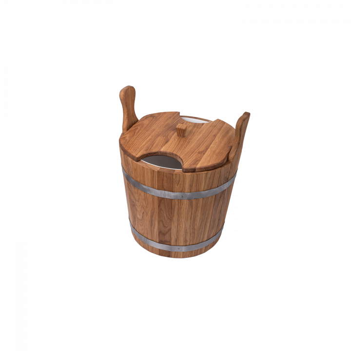 Dřevěný vědro na metly, dub, 12 l