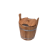 Dřevěný vědro na metly, dub, 12 l