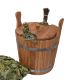 Dřevěný vědro na metly, dub, 12 l