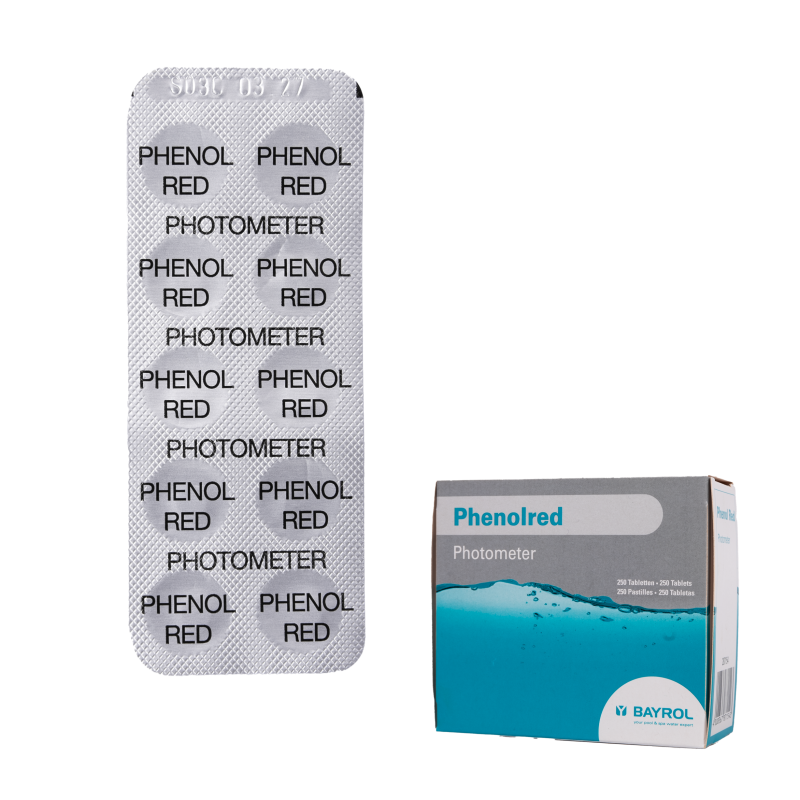 Tablety pro testování vody pro fotometr Phenolred, stanovení pH, 10 tablet