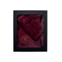 Dárková sada v dárkové krabičce pro NI. Dámská saunová čepice a zástěra - BURGUNDY - 0