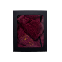 Dárková sada v dárkové krabičce pro NI. Dámská saunová čepice a zástěra - BURGUNDY