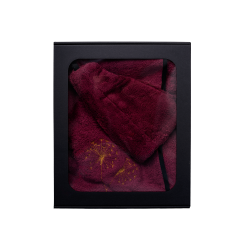 Dárková sada v dárkové krabičce pro NI. Dámská saunová čepice a zástěra - BURGUNDY 