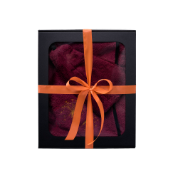 Dárková sada v dárkové krabičce pro NI. Dámská saunová čepice a zástěra - BURGUNDY 