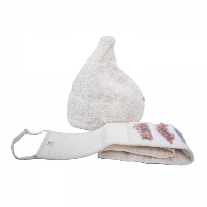 Dárková sada GINTARAI v dárkové krabičce. Klobouk a tampon.