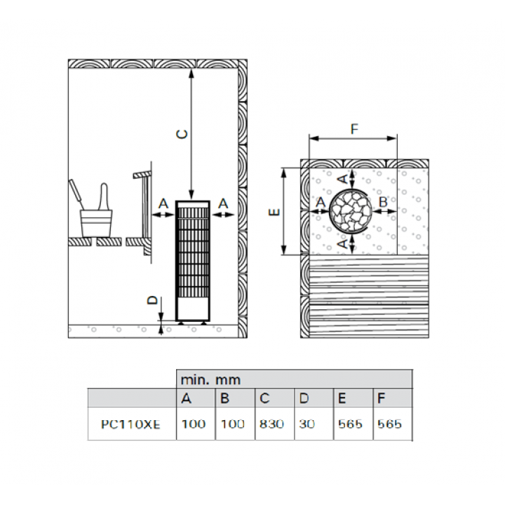Elektrická saunová kamna - HARVIA Cilindro PC110XE 10,8 kW