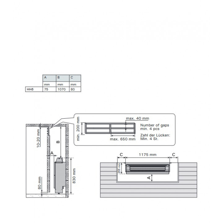 Elektrická saunová kamna - HARVIA Hidden Heater HH6 6,0 kW