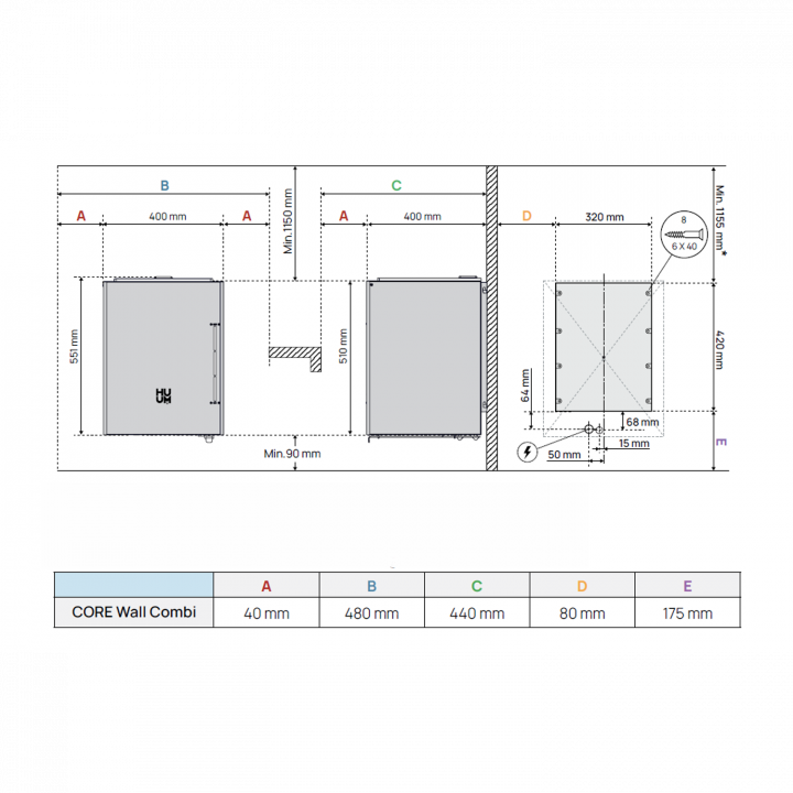 Elektrická saunová kamna - HUUM Core Wall Combi, bílá
