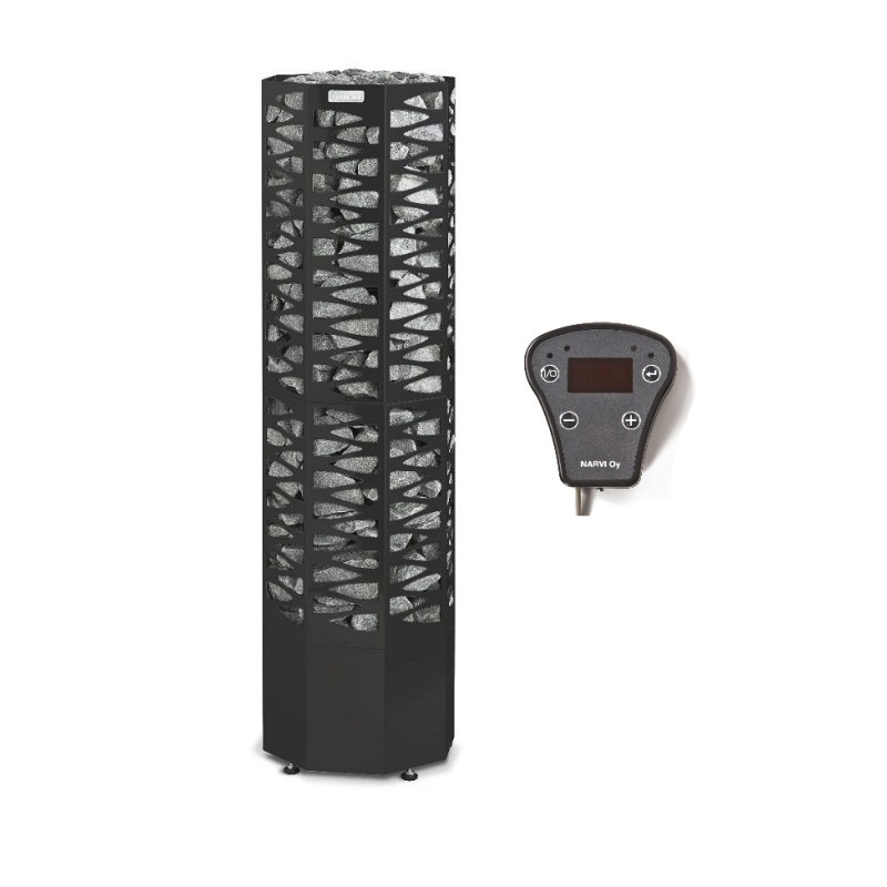 Elektrická saunová kamna - NARVI SMOOTH 10,5 kW, černá