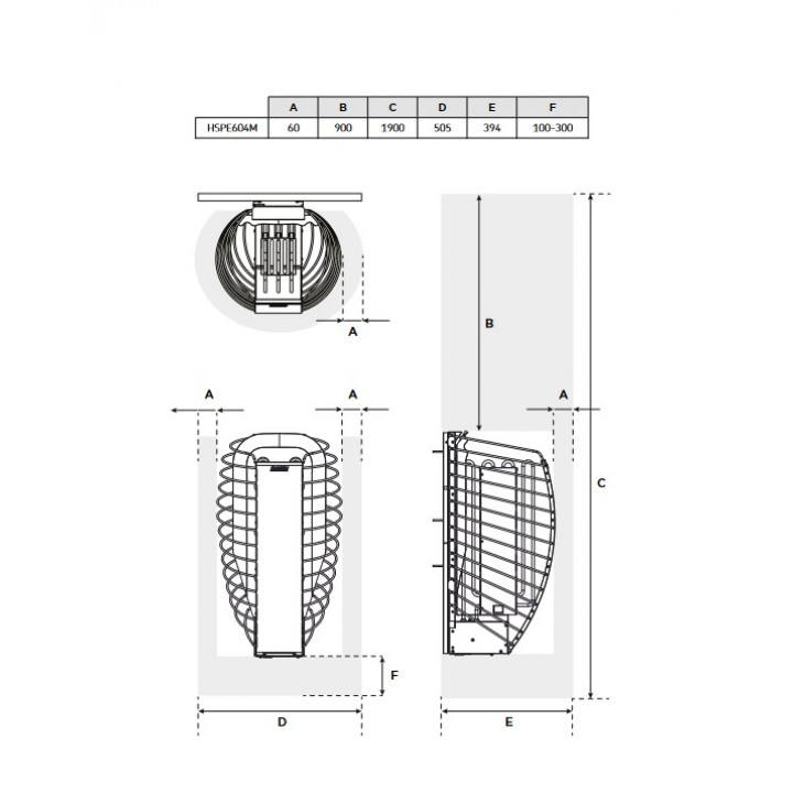 Elektrické saunové kamna - sada HARVIA Spirit SP60FC 6,0 kW Fenix WiFi