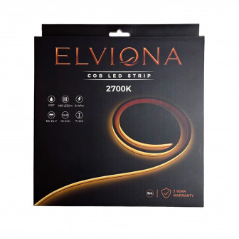 Elviona COB LED páska do sauny, 2700 K, 5 m