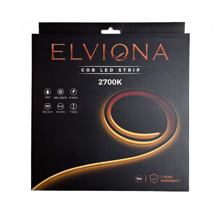 Elviona COB LED páska do sauny, 2700 K, 5 m