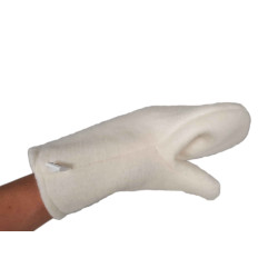 Vlněné bílé rukavice do sauny 