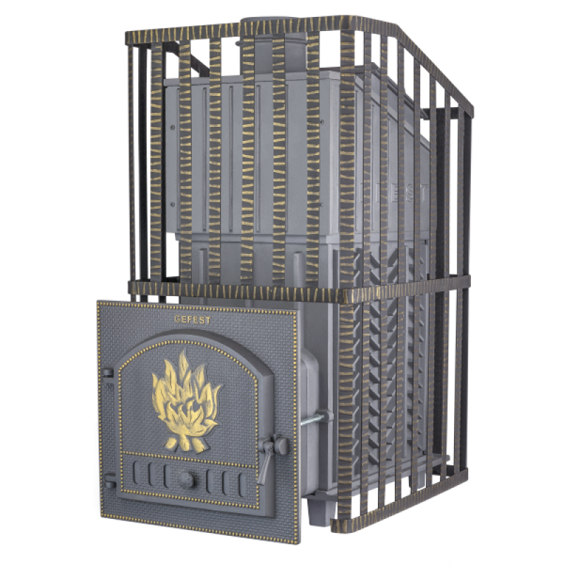 Saunová kamna na dřevo - Gefest GFS ZK Uragan 40 v mřížce