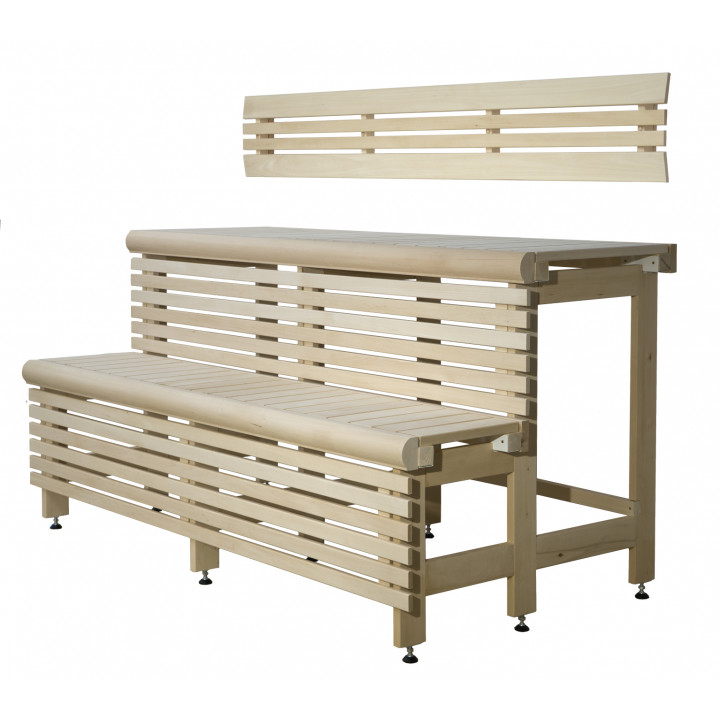 Standardní saunový lavicový komplex, dřevo černá olše, délka 2910 mm