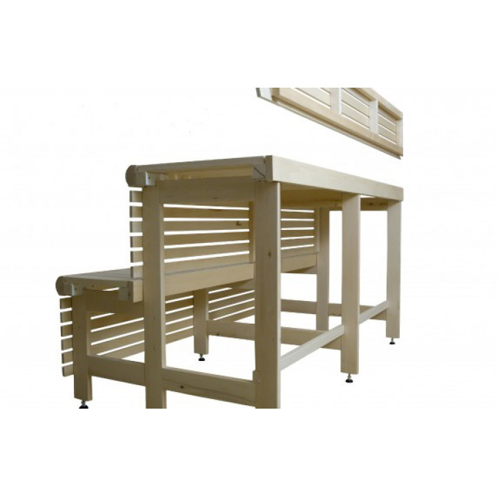 Standardní saunový lavicový komplex, dřevo černá olše, délka 2910 mm