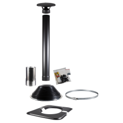 Komínový set HARVIA 1500 černý, pro saunové kabiny ve tvaru sudu 