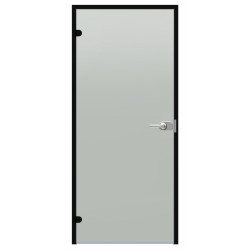 Uzamykatelné skleněné dveře Harvia Black Line, saténové, 7x21, černý hliníkový rám 