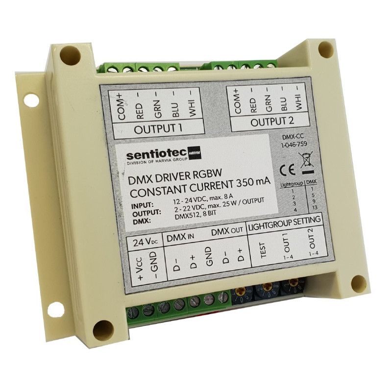Harvia DMX RGBW LED driver, 2 × 4 kanály