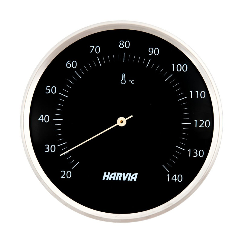 Teploměr do sauny HARVIA, kulatý, černý, průměr 160 mm, SAC90200
