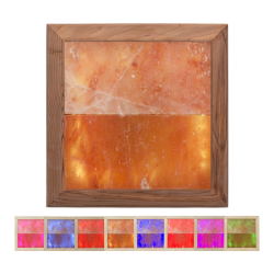 Himalájské solné světlo LED RGB, cedrové dřevo 