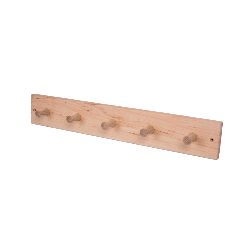 Dřevěný věšák z olše s 5 háčky