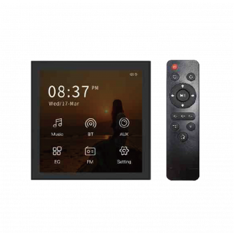 Dotykový displej, nástěnný zesilovač BT, domácí stereo audio zesilovač B4, černý